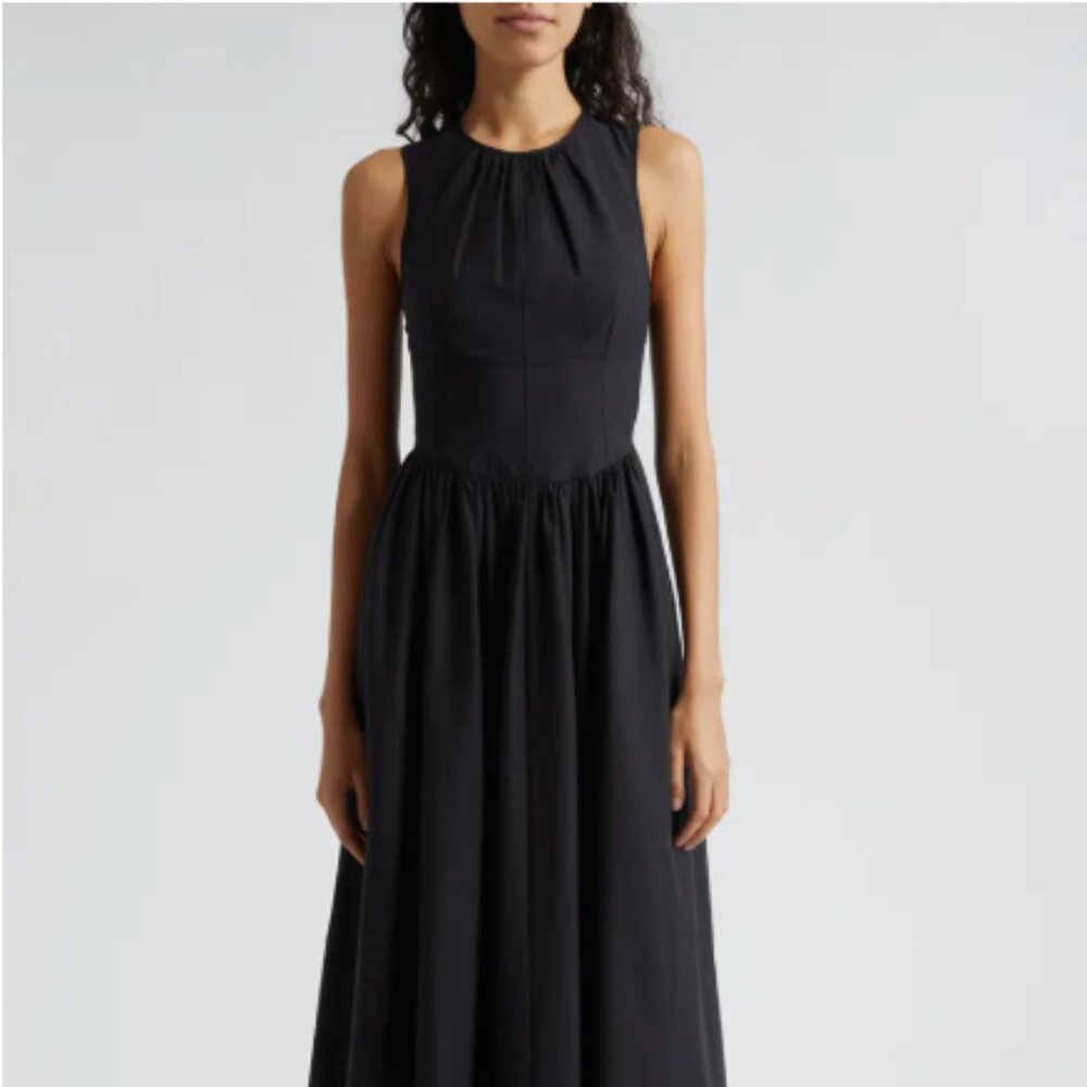 NWT Cinq à Sept Benita Sleeveless Cotton Blend Black Dress Size 10